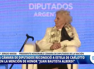 La cámara de Diputados reconoció a Estela De Carlotto con la mención de honor “Juan Bautista Alberdi”